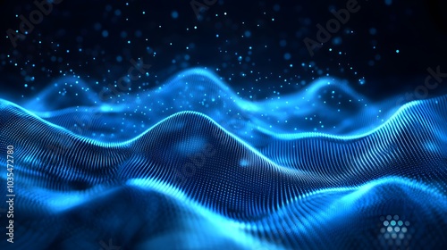 beautiful abstract wave technology background with blue light digital effect corporate concept. 