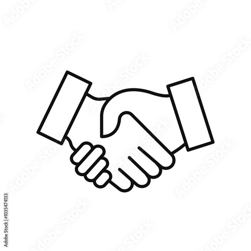 Handshake icon vector isolated.