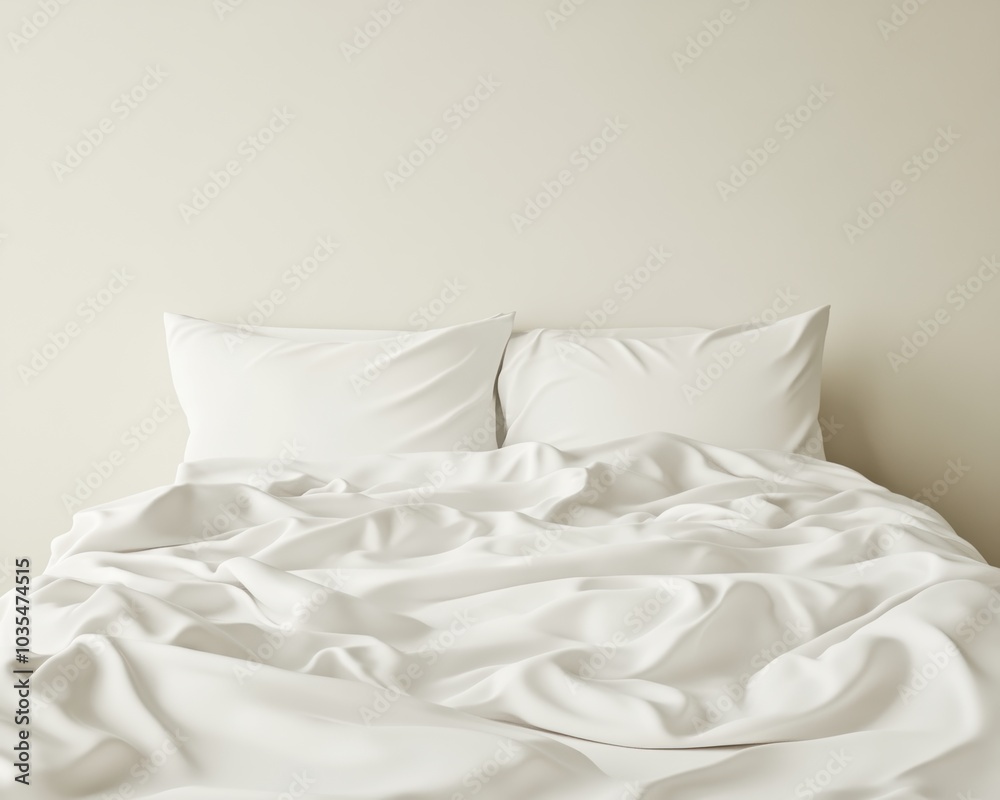 Obraz premium A bed with white sheets and pillows - Interiors