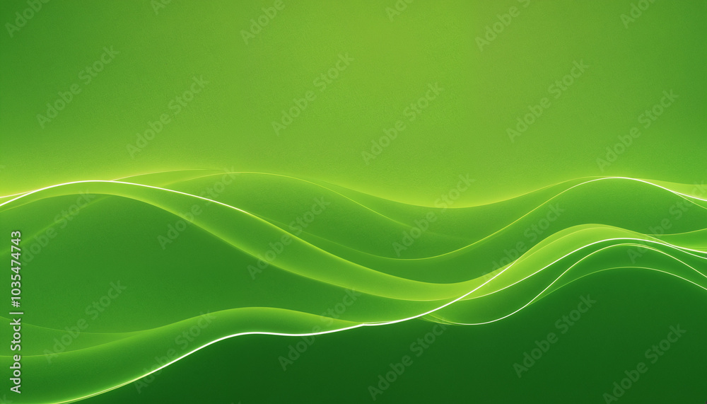 An abstract composition of flowing green waves with smooth lines, ideal for contemporary design, backgrounds, and eco-friendly themes. An abstract composition of flowing green waves with smooth lines, ideal for contemporary design, backgrounds, and eco-friendly themes.