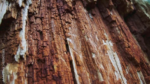 Wallpaper Mural Decaying tree bark, rich textures and patterns of aged wood. Weathered bark of Redwood tree. Gimbal shot Torontodigital.ca