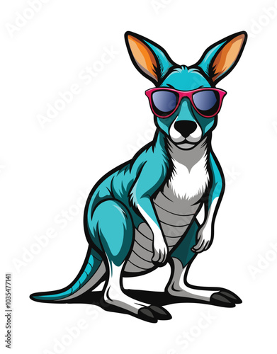 Cute Kangaroo wearing sunglasses