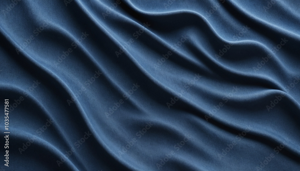 Fototapeta premium An abstract image showcasing smooth, flowing blue waves, perfect for modern decor, textile design, or as a minimalistic artistic background.