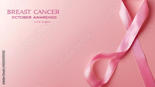 Pink Ribbon Breast Cancer Awareness October Symbol Background