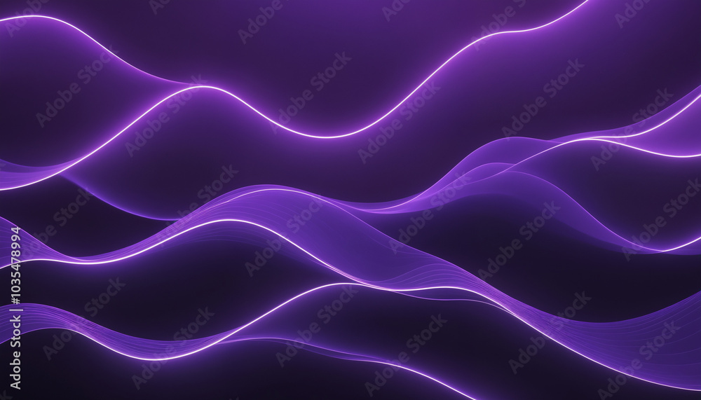 Obraz premium An abstract composition of glowing purple waves, perfect for digital media, event backdrops, or modern design elements.