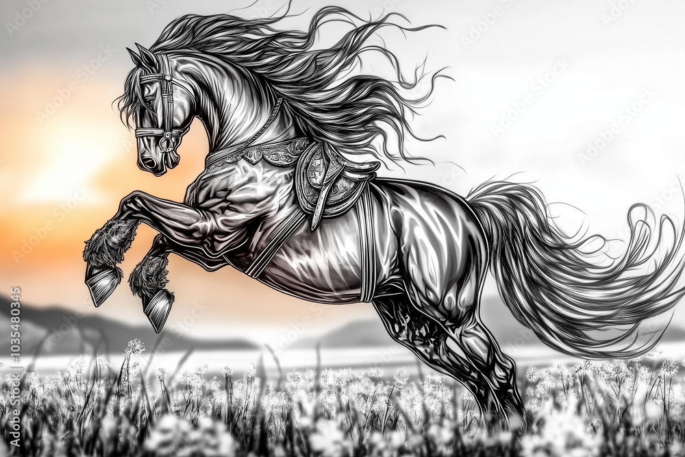 running horse in the field spirit animal running horse in the field spirit animal