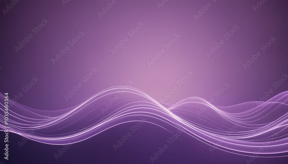 Fototapeta premium Abstract purple waves with smooth flowing lines suitable for backgrounds, event designs, or digital art projects evoking elegance and tranquility.