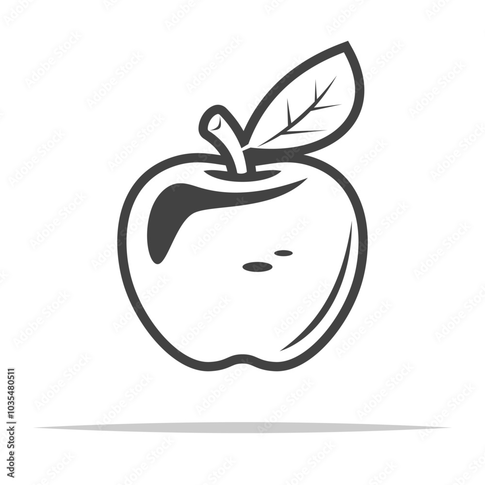 Apple outline icon transparent vector isolated Apple outline icon transparent vector isolated