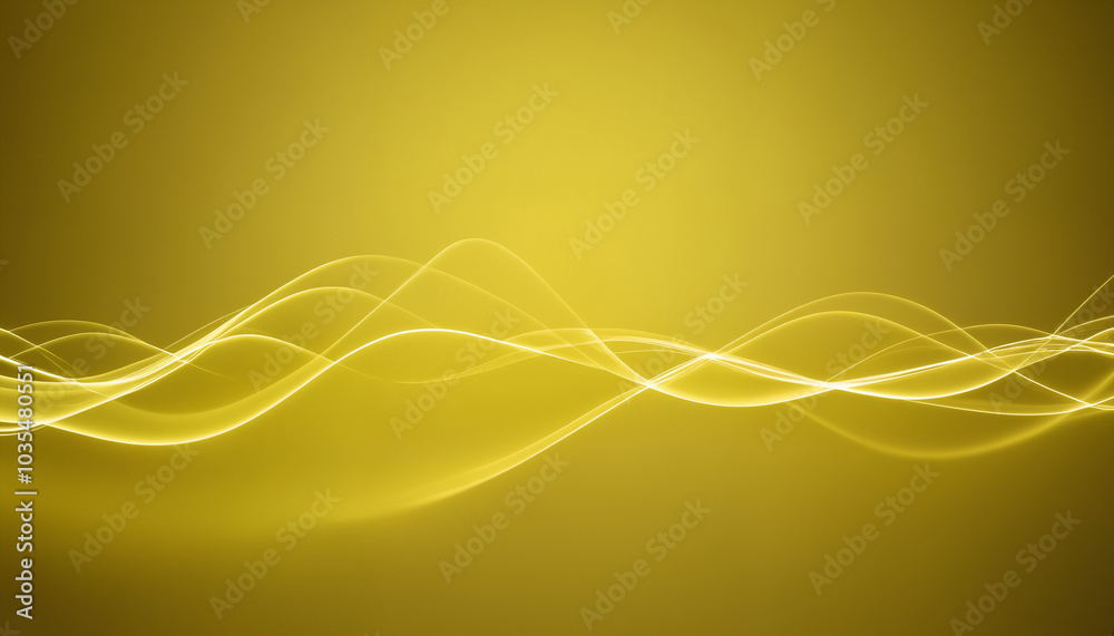 Fototapeta premium An abstract digital artwork featuring smooth yellow waves, ideal for modern design projects, backgrounds, and artistic expressions.