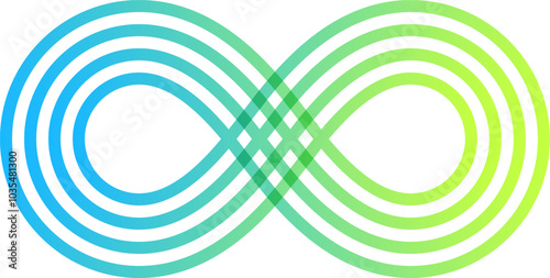 A blue and green infinity symbol