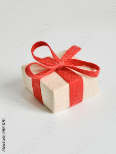 gift box with red ribbon present