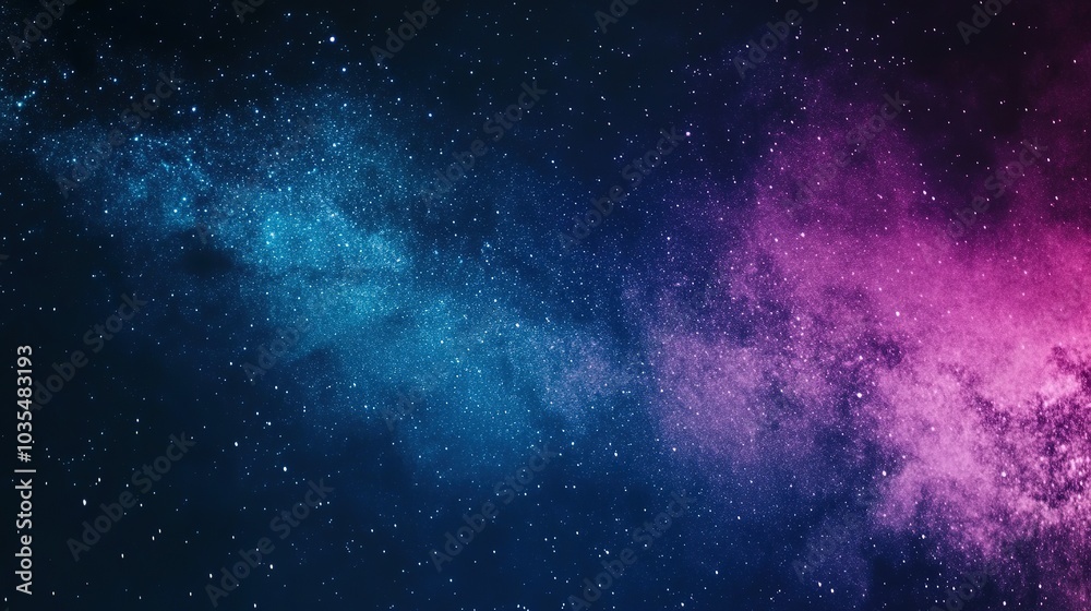 Fototapeta premium Vast night sky filled with stars and a galaxy, showcasing the beauty of the cosmos in a remote location late at night