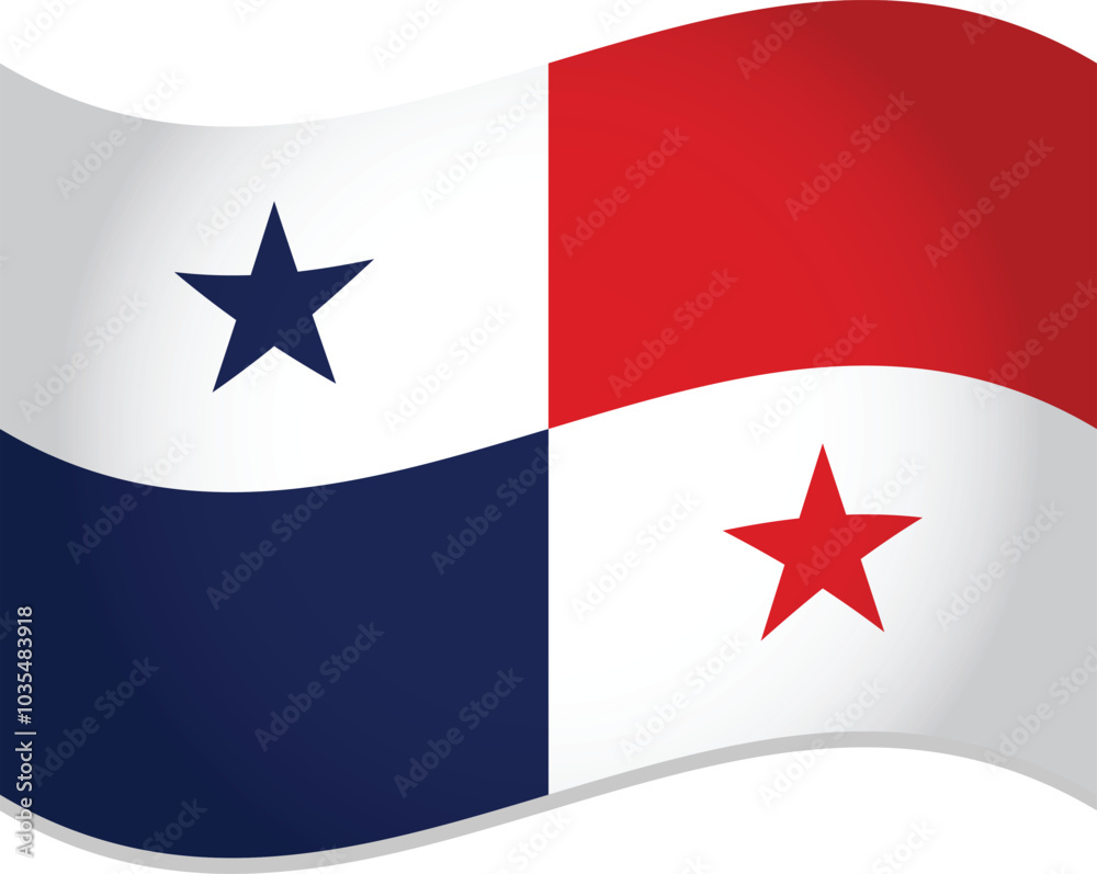 Panama Country National Flag 3D Vector Panama Country National Flag 3D Vector