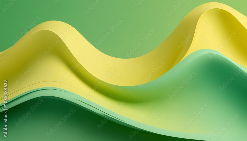 A modern abstract composition featuring smooth, wavy layers in green and yellow, ideal for backgrounds in design projects, wallpaper, or banners. A modern abstract composition featuring smooth, wavy layers in green and yellow, ideal for backgrounds in design projects, wallpaper, or banners.