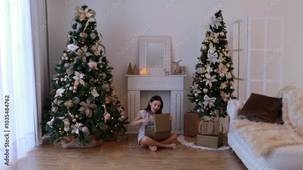 criança abre presentes no natal criança abre presentes no natal