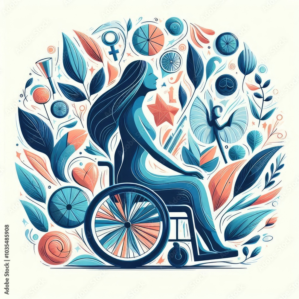 Fototapeta premium World Disabled Day. International day of people with disability. illustration avant garde elegant