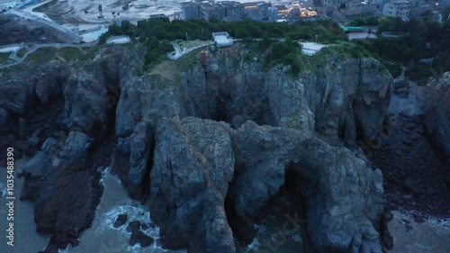 Aerial footage of the natural scenery of Pingtan Island, Fujian Province, China photo