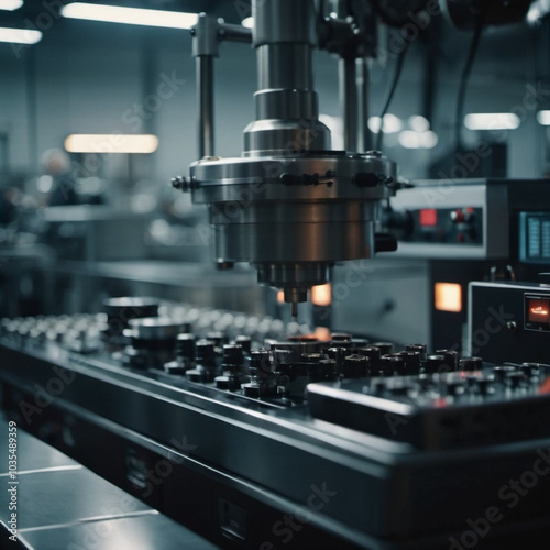 A manufacturing facility showcases advanced milling processes with a machine tool creating intricate parts, emphasizing engineering precision and efficiency. Generative AI photo