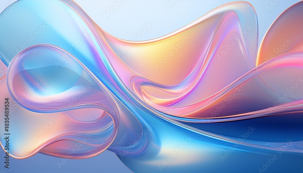 Fototapeta premium Wavy Glass Shapes Background
