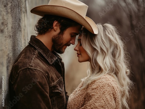 couple in cowboy hats