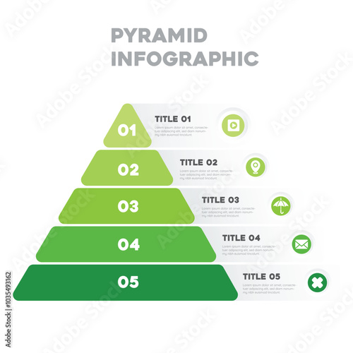 pyramid infographic template elegant flat geometric layout