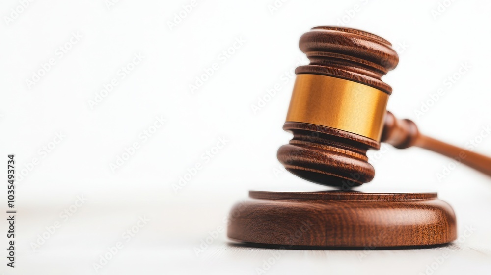 A close-up of a wooden gavel, symbolizing justice and law, set against a clean background, ideal for legal themes. A close-up of a wooden gavel, symbolizing justice and law, set against a clean background, ideal for legal themes.