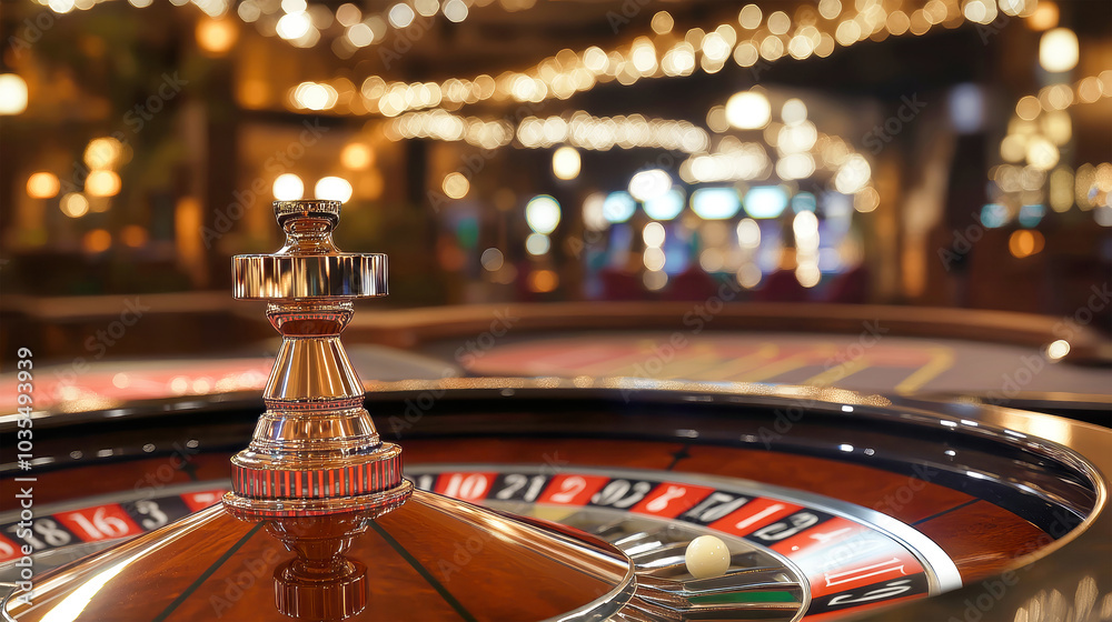 A close-up view of a 3D roulette wheel nestled in a vibrant, softly lit casino interior, showcasing a minimalist aesthetic and high-resolution detail A close-up view of a 3D roulette wheel nestled in a vibrant, softly lit casino interior, showcasing a minimalist aesthetic and high-resolution detail