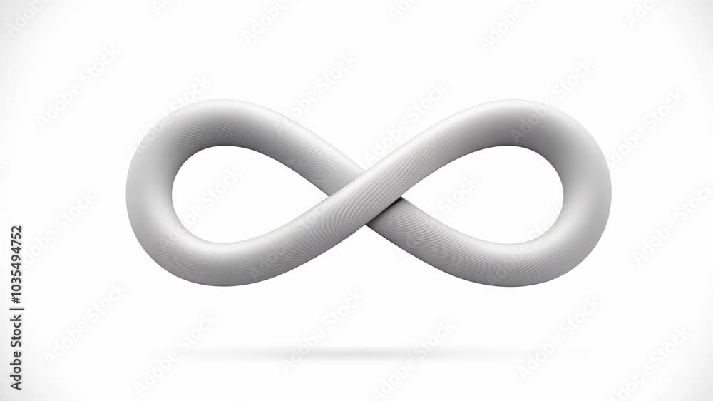 smooth dimensional infinity symbol in white, set against a clean background, representing endlessness and continuity.