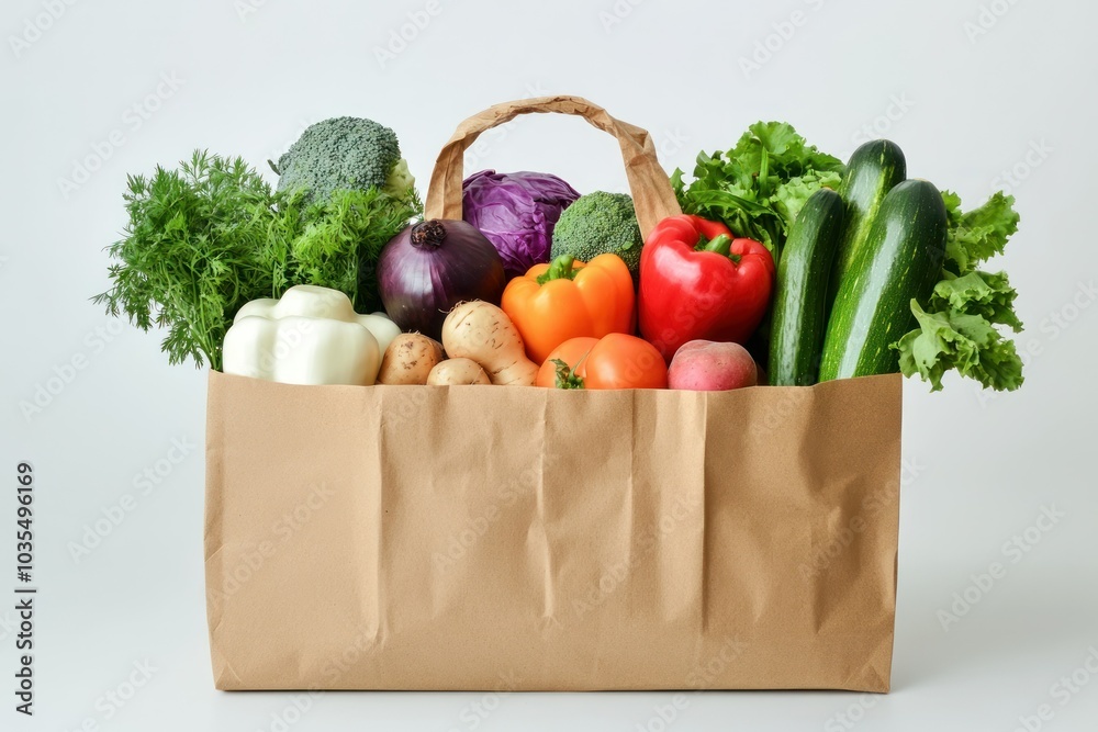 Fresh Groceries in a Paper Bag Fresh Groceries in a Paper Bag