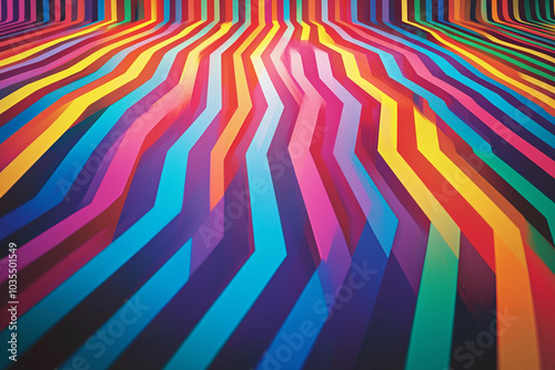 Colorful wavy patterns create an abstract design in vibrant hues photo