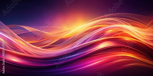 Abstract Vibrant Flowing Waves of Color and Light