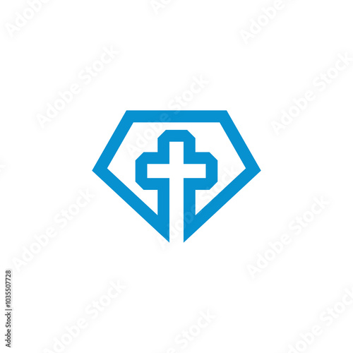 Diamond Church Logo design vector template