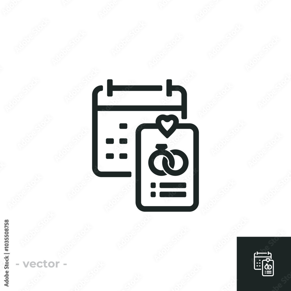 Wedding planner icon isolated on white background. Vector illustrations are made with vector-based software, not AI generated results. Wedding planner icon isolated on white background. Vector illustrations are made with vector-based software, not AI generated results.