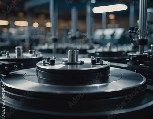 A manufacturing facility showcases advanced milling processes with a machine tool creating intricate parts, emphasizing engineering precision and efficiency. Generative AI photo