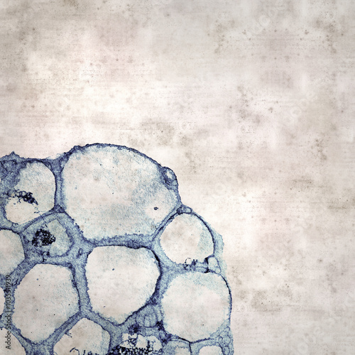 stylish square textured old paper background with traces of watercolor and soap bubles 