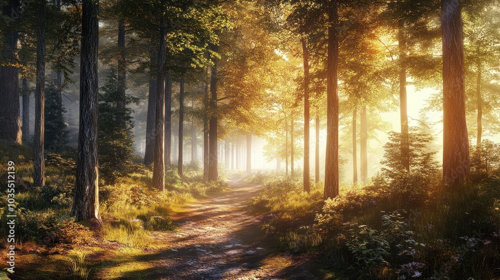 Obraz premium Sunlight Through the Trees