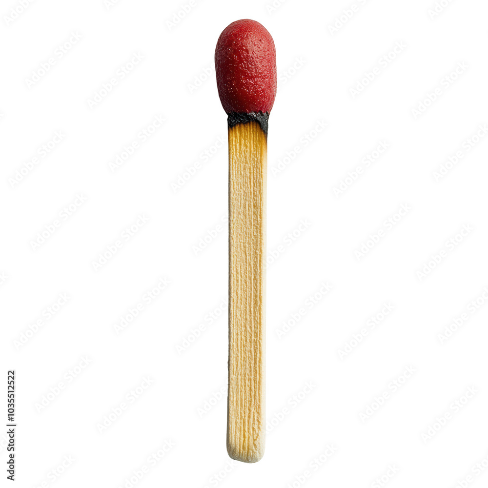 Single matchstick with a red head, isolated on a white background. Single matchstick with a red head, isolated on a white background.