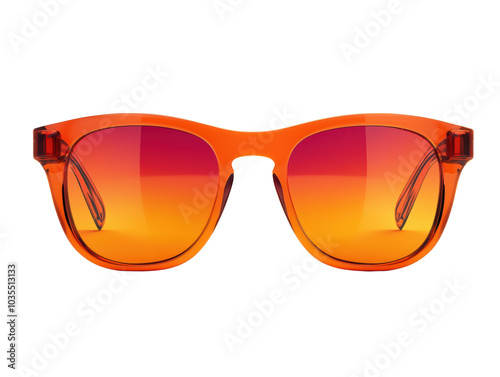 Stylish orange sunglasses with gradient lenses on a white isolate background. photo