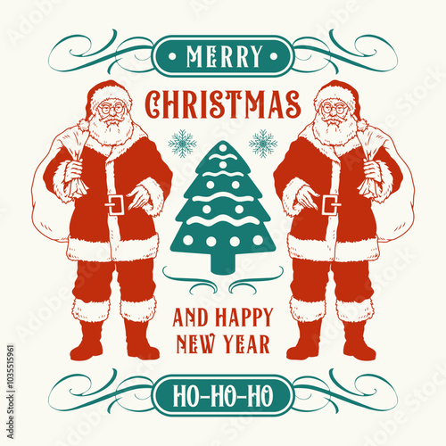 Merry Christmas greeting colorful sticker