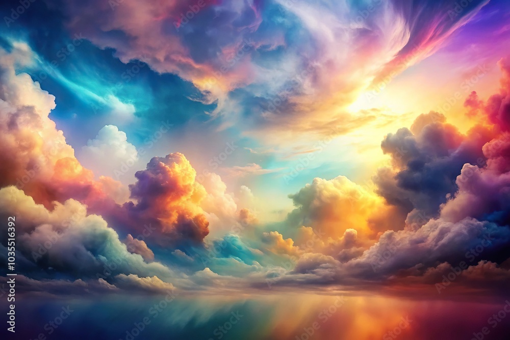 Obraz premium abstract colorful cloudscape reflected in water