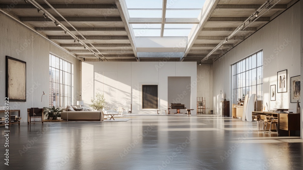A chic studio space with high ceilings A chic studio space with high ceilings