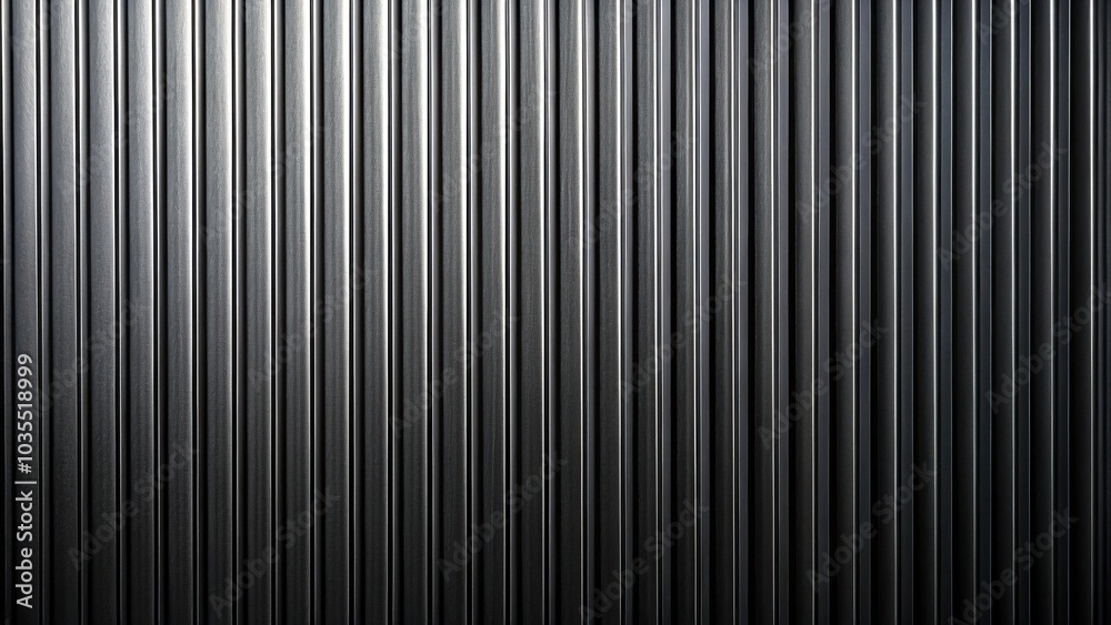 Asymmetrical black corrugated metal wall texture background Asymmetrical black corrugated metal wall texture background
