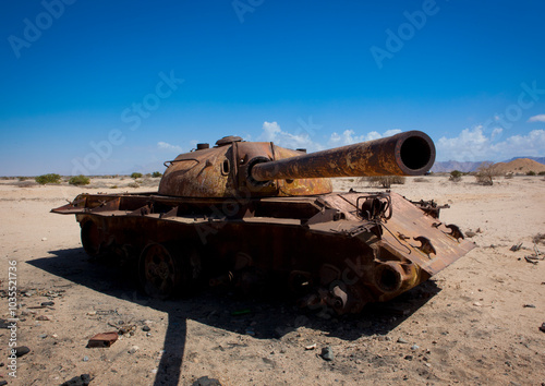 Abandoned Sovietic Tank In The Desert, Near Berbera, Somaliland photo