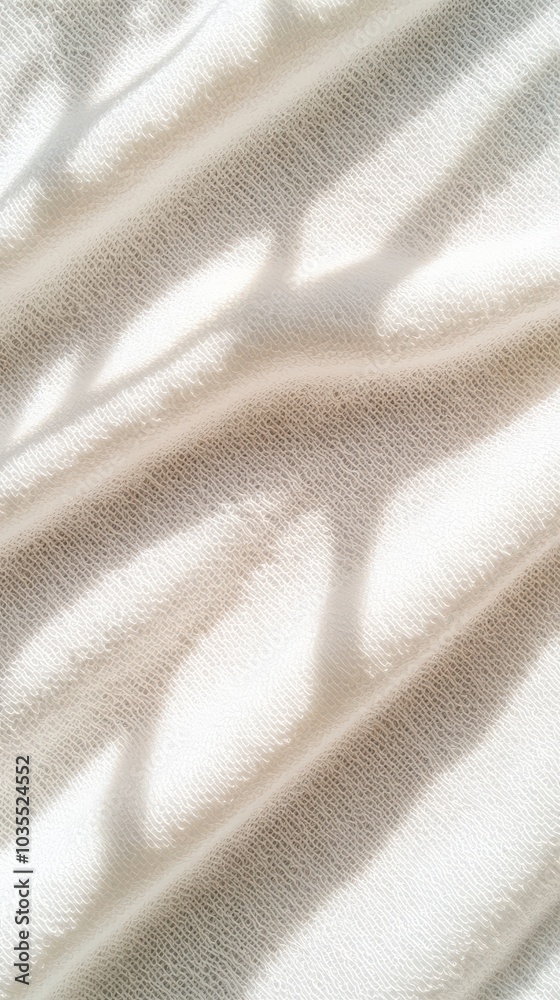 Fototapeta premium White Cotton Fabric Texture with Abstract Shadows
