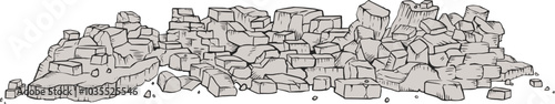 Design of stones ruins ground