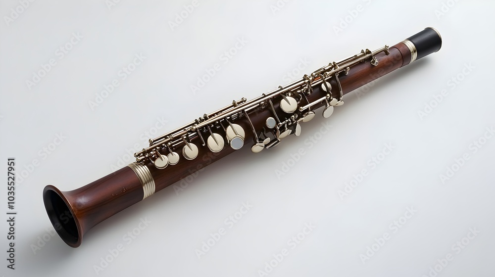 Naklejka premium Sophisticated Wooden Wind Instrument Artisan Craftsmanship Musical Harmony Innovation