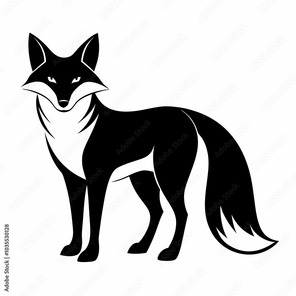 Obraz premium black and white fox