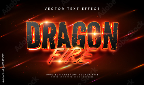 Red dragon fire editable vector text effect. Suitable for glowing red hot theme.