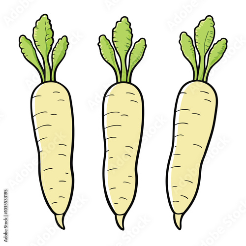 horseradish flat design vector illustration isolated on white background