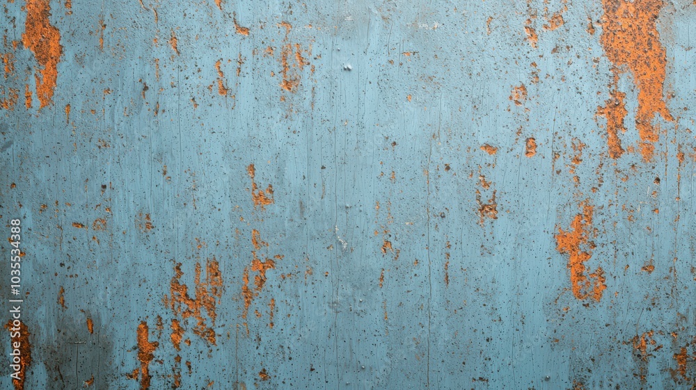 Rustic blue wall texture with orange rust accents, perfect for background use. Rustic blue wall texture with orange rust accents, perfect for background use.